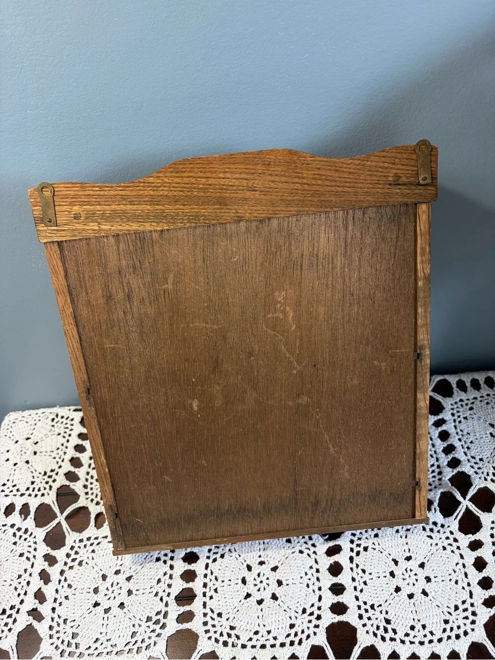 Vintage Wooden Kitchen Spice Rack Cabinet with Glass Jars/Lids
